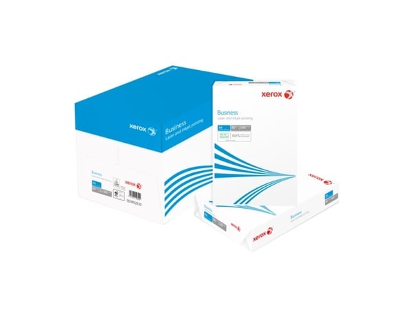 Xerox, Business, white, Ubestrøget Kopipapir, træfri ECF, 80g/m2, 210mm x 297mm, A4, Smal bane, pakk - (5 stk.)