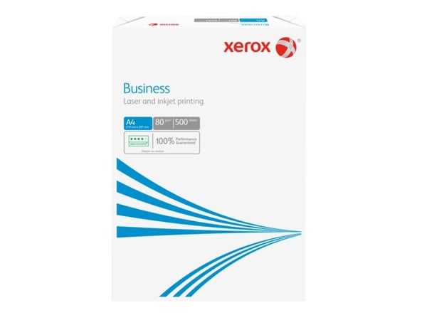 Xerox, Business, white, Ubestrøget Kopipapir, træfri ECF, 80g/m2, 210mm x 297mm, A4, Smal bane, pakk - (5 stk.)