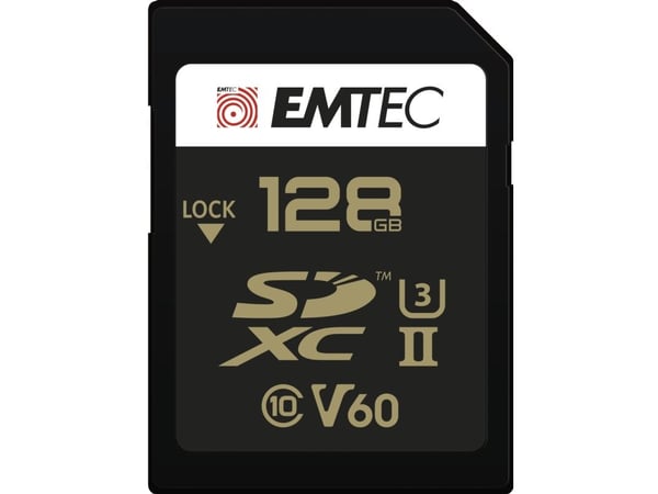 Emtec SpeedIN PRO+, 128 GB, SDXC, Klasse 10, UHS-II, 300 MB/s, 110 MB/s