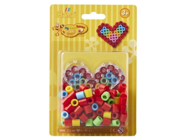 Hama påstrykningsperler maxi "Small Heart", i blisterpakning, maksimal påstrykningsdiameter: 10,0 mm, - 1 stk (00008982)