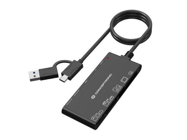 Conceptronic BIAN10B, CF, MMC, Memory Stick (MS), MicroSD (TransFlash), MicroSDHC, MicroSDXC, SD, SDHC, SDXC, xD, Sort, 5000 Mbit/s, USB 3.2 Gen 1 ...