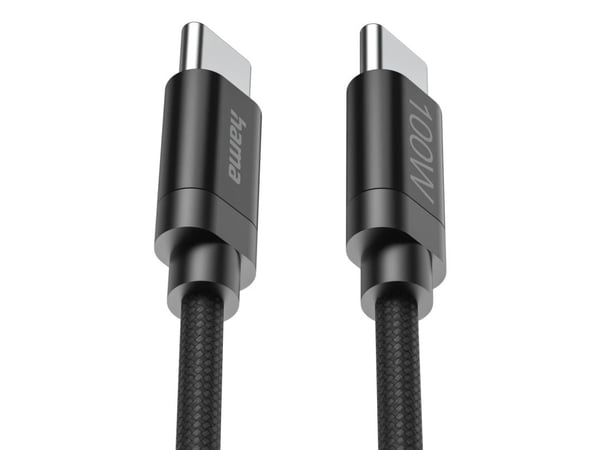 Hama Fabric, 3 m, USB C, USB C, USB 2.0, 0,48 Gbit/s, Svart