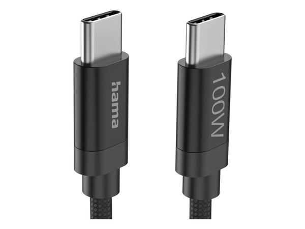 Hama Fabric, 3 m, USB C, USB C, USB 2.0, 0,48 Gbit/s, Svart