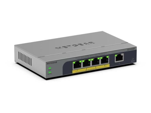 NETGEAR GS105EP, Hallitsematon, Gigabit Ethernet (10/100/1000), Täysin kaksipuolinen, Power over Ethernet -tuki