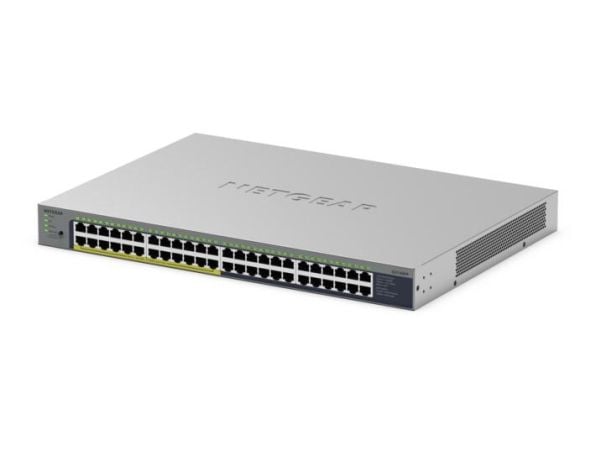 NETGEAR GS748PP - Switch - ikke-styrt - 24 x 10/100/1000 + 24 x 10/100/1000 (PoE+) - stasjonær, veggmonterbar - PoE+ (380 W)