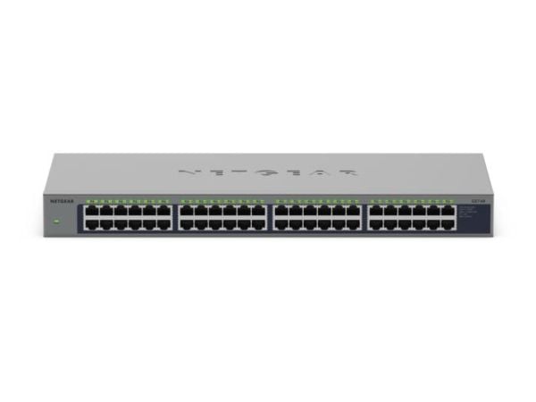 NETGEAR GS748 - Switch - ikke-styrt - 48 x 10/100/1000 - stasjonær, veggmonterbar