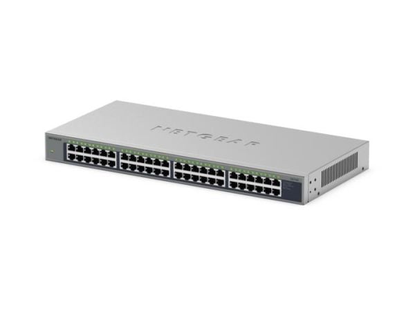 NETGEAR GS748 - Switch - ikke-styrt - 48 x 10/100/1000 - stasjonær, veggmonterbar