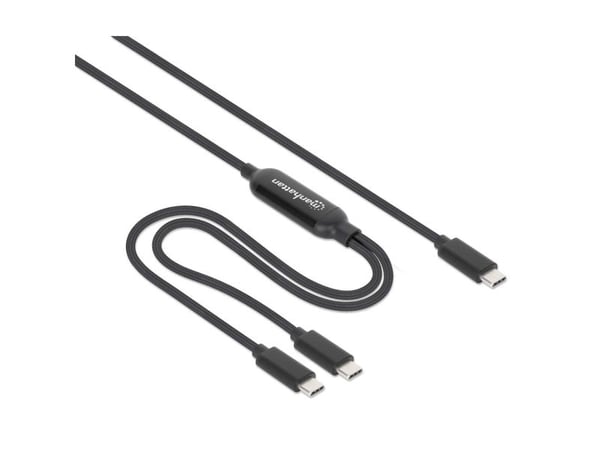 Manhattan 355810, 2 m, USB C, 2 x USB C, musta