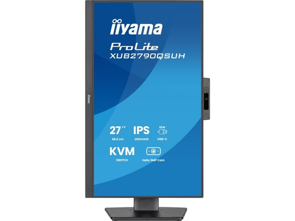 iiyama ProLite XUB2790QSUH-B2 - LED-skjerm - 27" - 2560 x 1440 QHD @ 100 Hz - IPS - 250 cd/m² - 1300:1 - 0.4 ms - HDMI, DisplayPort, USB-C - høytta...