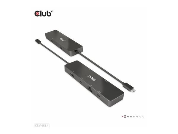 Club 3D - Dokkingstasjon - for skrivebord, bærbar - USB-C - HDMI - 1GbE