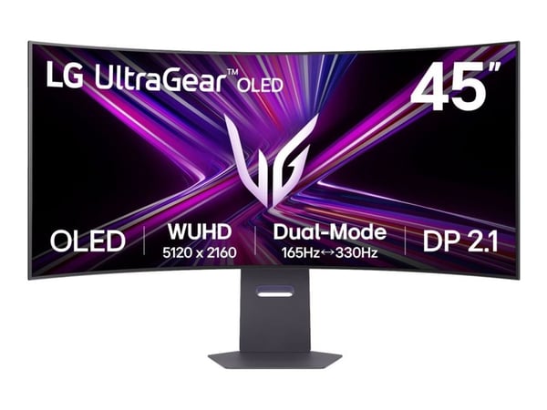 LG 45GX950A-B, 114,3 cm (45"), 5120 x 2160 pikseliä, WUHD, OLED, 0,03 ms, musta