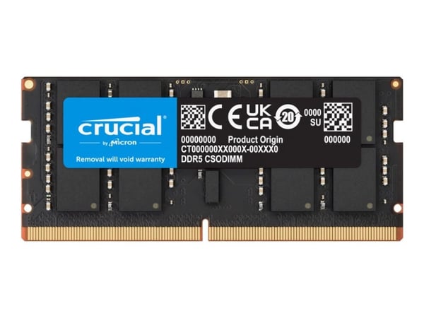 Crucial - DDR5 - modul - 32 GB - SO DIMM 262-pin - 3200 MHz / PC5-51200 - CL52 - 1.1 V - klokket - on-die ECC - svart