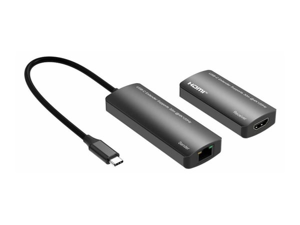 MicroConnect - Videoforlenger - HDMI, USB-C - over CAT 6 - opp til 30 m
