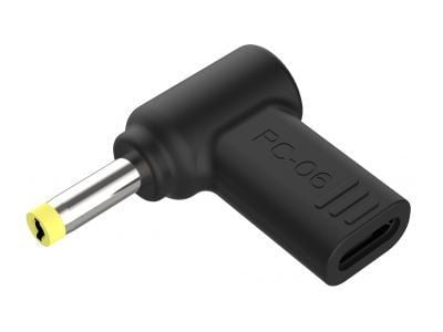 Conceptronic - Strømadapter - 24 pin USB-C (hunn) til 4,0 x 1,7 mm DC-jakk (hann) vinklet - DC 18 - 20 V - 5 A - støtte for Power Delivery 3.0, USB...