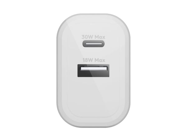 dbramante1928 re-charge - Strømadapter - 30 watt - 2 utgangskontakter (24 pin USB-C, USB-type A) - hvit - Europa