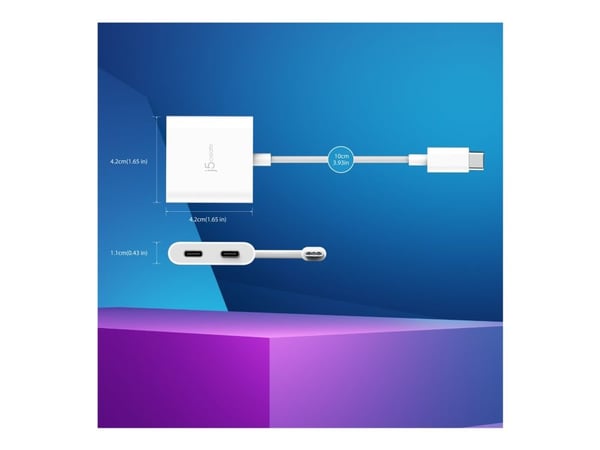 j5create JCA164, 0.1 m, USB Type-C, USB Type-C, Urosliitin, Naarasliitin, Suora, USB Type-C, USB Type-C, Naarasliitin, Suora