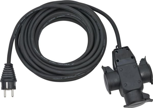 Brennenstuhl 1167810301, 10 m, 3 AC-pistorasia(a), Ulkona, IP44, Kumi, Musta