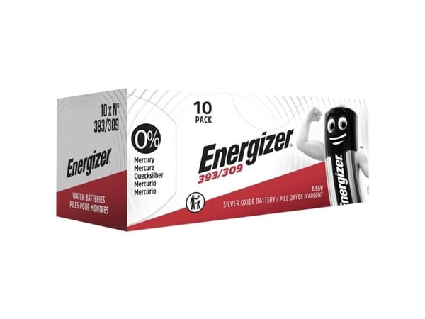 Energizer 393, Single-use battery, Silver-Oksid (S), 1,55 V, 1 stykker, 80 mAh, Sølv