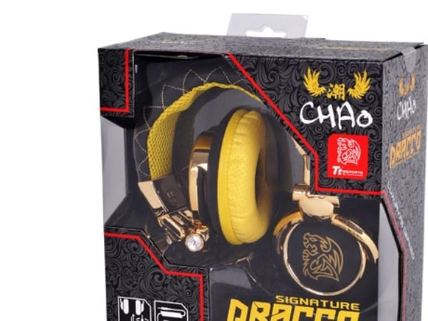 Tt eSPORTS CHAO DRACCO Signature - Hodetelefoner - full størrelse - kablet - 3,5 mm jakk - svart