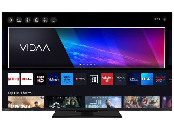 Toshiba 50QV3463DG, 127 cm (50"), 3840 x 2160 pikseliä, 4K Ultra HD, QLED, Älytelevisio, musta