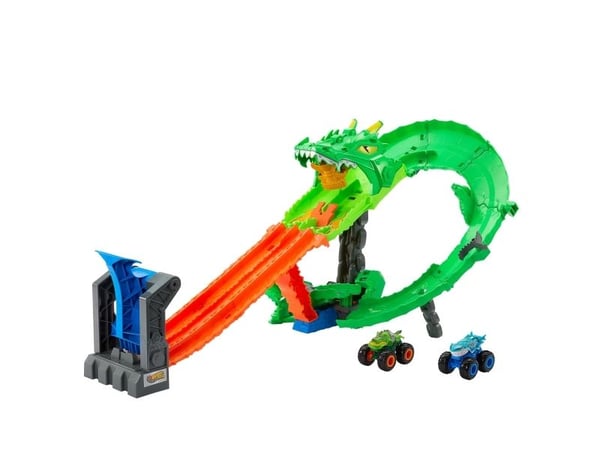 Hot Wheels Monster Trucks DRAGON DEMOLITION, Monster truck ja ratasetti, 4 vuosi/vuosia, Muovi, Monivärinen