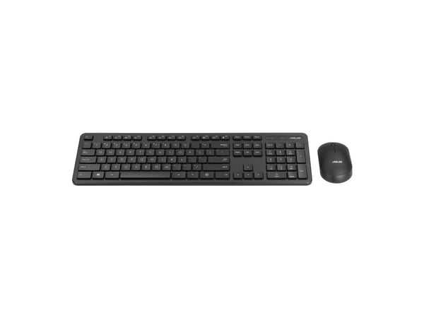 ASUS CW100, Full størrelse (100 og), Trådløs, USB + trådløs (RF), Optisk nøkkelbryter, Sort, Mus inkludert