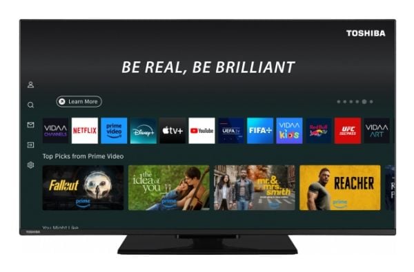 Toshiba 43QV3F63DG, 109,2 cm (43"), 3840 x 2160 piksler, DLED, Smart TV, Wi-Fi, Sort