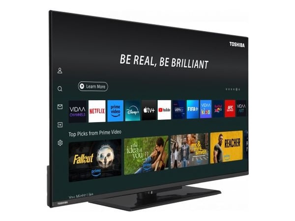 Toshiba 43QV3F63DG, 109,2 cm (43"), 3840 x 2160 piksler, DLED, Smart TV, Wi-Fi, Sort