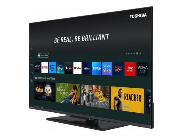 Toshiba 43QV3F63DG, 109,2 cm (43"), 3840 x 2160 piksler, DLED, Smart TV, Wi-Fi, Sort