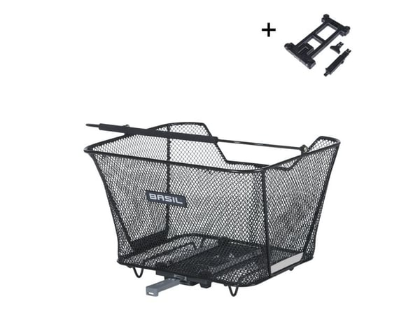 Basil Lesto MIK, Bakre, Sykkelkurv, Stål, Sort, 10 kg, 320 mm