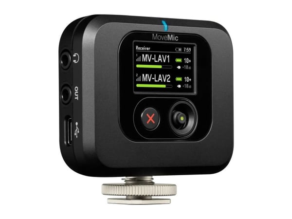 Shure MoveMic Receiver - Trådlös ljudmottagare för trådlös mikrofon - svart