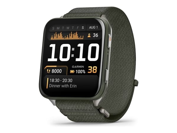 Garmin Venu X1 - Moss fiberförstärkt titan - sportklocka med band - nylon - mossa - display 2" - 32 GB - Bluetooth, Wi-Fi, ANT+ - 40 g