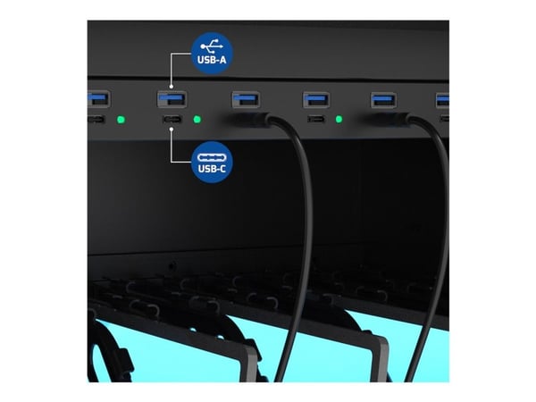 Naotic - Vogn (lade og sikre) - for 30 enheter - USB-C / USB-A PD 45W - låsbar - utgang: 220 - 240 V