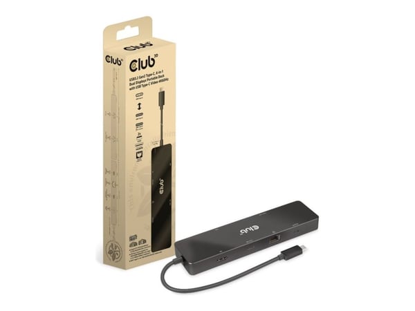 Club 3D - Dokkingstasjon - for skrivebord, bærbar - USB-C - HDMI - 1GbE