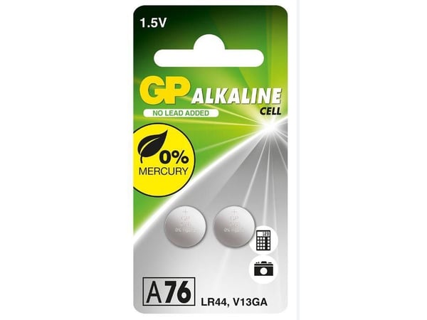 Batterier GP A76f-U2. Lr44 2 st