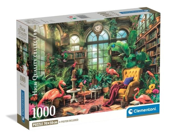 Clementoni Puslespil HQC The Greenhouse Library, 1000 brikker