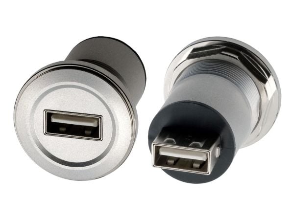 Sovittimen asennus USB-A-pistorasia->pistorasia USB2.0,metalli,USB-A->USB-A
