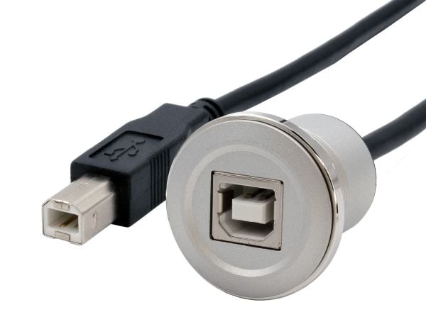 Adapteri 30cm USB-B pistorasia->pistoke langallinen, asennus, asennus