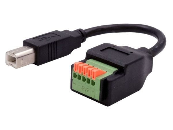 EXSYS EX-49131, 0,15 m, USB B, 5-pin terminal block, USB 2.0, 0,48 Gbit/s, Sort
