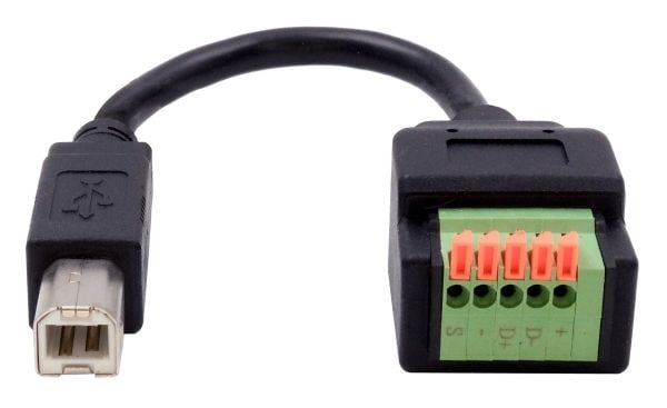 EXSYS EX-49131, 0,15 m, USB B, 5-pin terminal block, USB 2.0, 0,48 Gbit/s, Sort