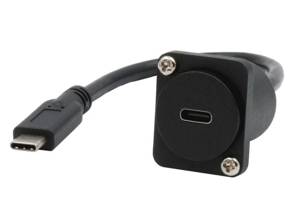 EXSYS GmbH Kabeladapter av D-typ USB-C hona till hane, USB 3.2 Gen 2, 20 cm (EX-49166)