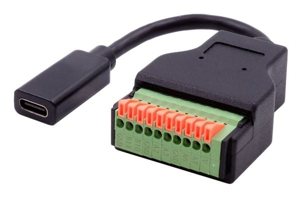 EXSYS GmbH Kaapelisovitin USB-C-pistorasiaan 10-nastaiseen liitäntään painonapilla, USB 3.2, 15 cm (EX-49124)