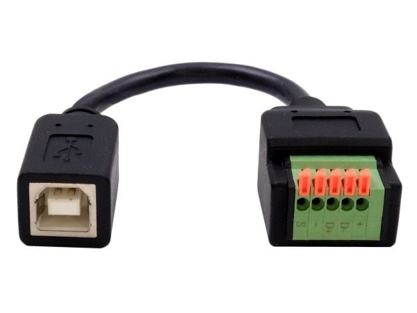 EXSYS EX-49130, 0,15 m, USB B, 5-pin terminal block, USB 2.0, 0,48 Gbit/s, Sort