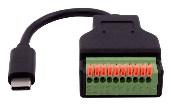 EXSYS GmbH Kaapelisovitin USB-C-pistoke 10-napaiseen liitinrimaan painonapilla, USB 3.2, 15 cm (EX-49125)