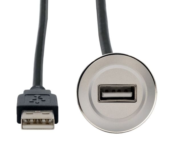 EXSYS EX-49181, 0,3 m, USB A, USB A, USB 2.0, 0,48 Gbit/s, Sort, Sølv