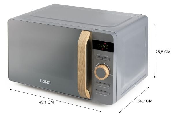 Domo DO3420, Benkeplate, Solo mikrobølge ovn, 20 l, 800 W, Innebygd skjerm, Knapper, Rotasjon