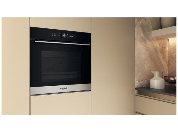 Whirlpool WOI5S8PPM1SXA, Medium, Elektrisk ovn, 73 l, 73 l, Hydrolytisk + pyrolytisk, Innebygget