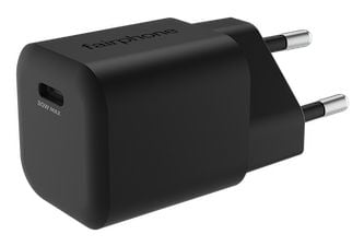 Fairphone - Strømadapter - 30 watt - 3 A - PD 3.0, PD/PPS 3.3, AFC, Apple 2.4A, QC 3.0, Huawei Fast Charge (USB-C) - svart - Europa