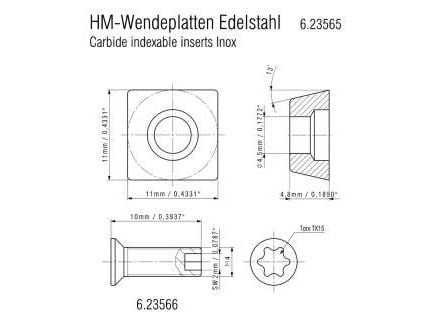 Metabo 623565000, Chamfer cutter, Karbid, Stål, Strykejern, 10 stykker