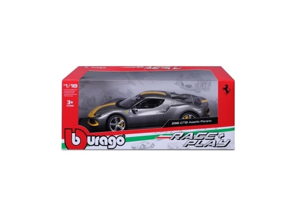 Bburago Ferrari 296 GTB Assetto Harmaa/Keltainen 1:18 BBURAGO BBURAGO